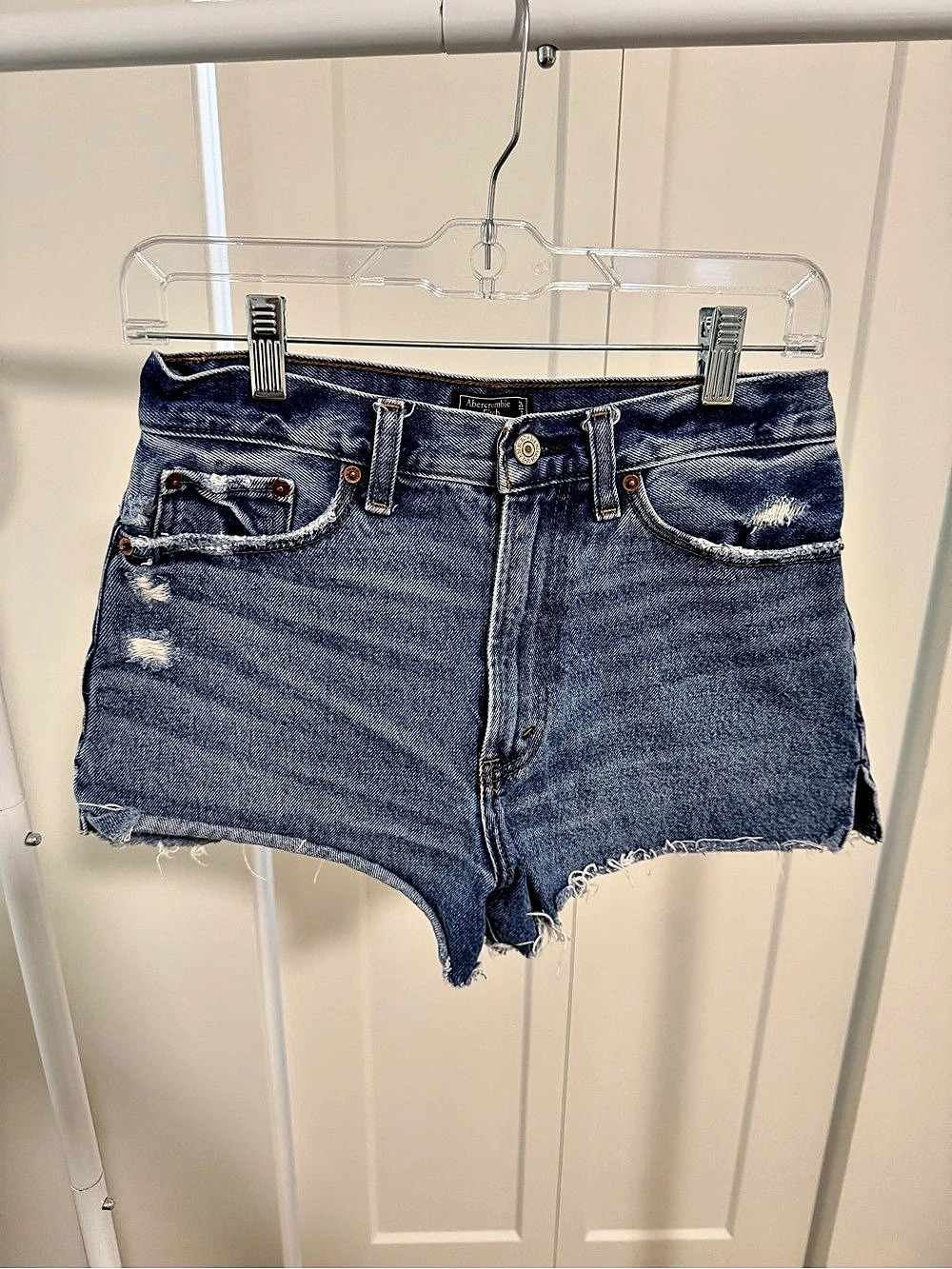Abercrombie & Fitch Annie High Rise Short Denim Jean Shorts Waist 26
